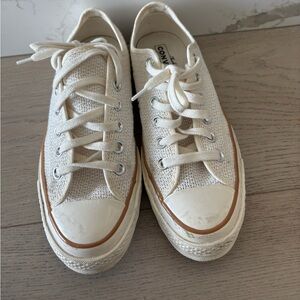 Converse Cream/Tan Low-Top Mesh Sneakers